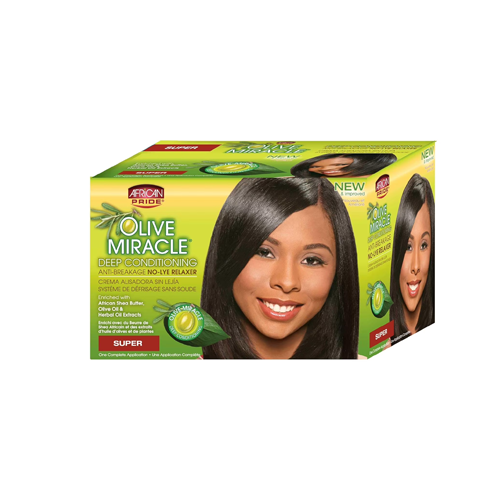 African Pride Olive Miracle  Deep Conditioning Anti-Breakage No-Lye Relaxer-Super